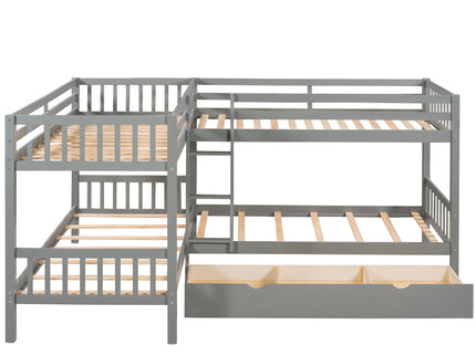 L Shaped Bunk Bed With Drawers