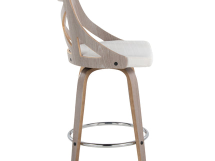 Charlotte - Farmhouse Fixed Height Counter Stool & Swivel With Round Footrest (Set of 2)