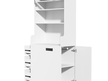 Pantry Cabinet With Hydraulic Flip Top And USB Charging Port