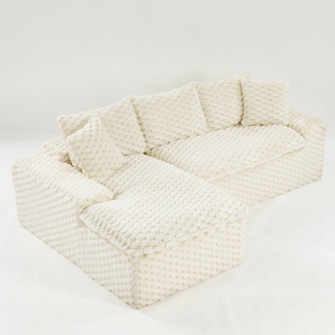Modular Sofa, Convertible Twin Seat With Chaise Lounge