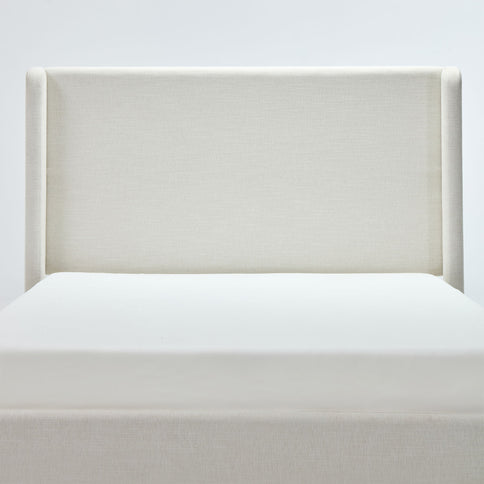 Carmen - Full Size Upholstered Wingback Bed - Ivory
