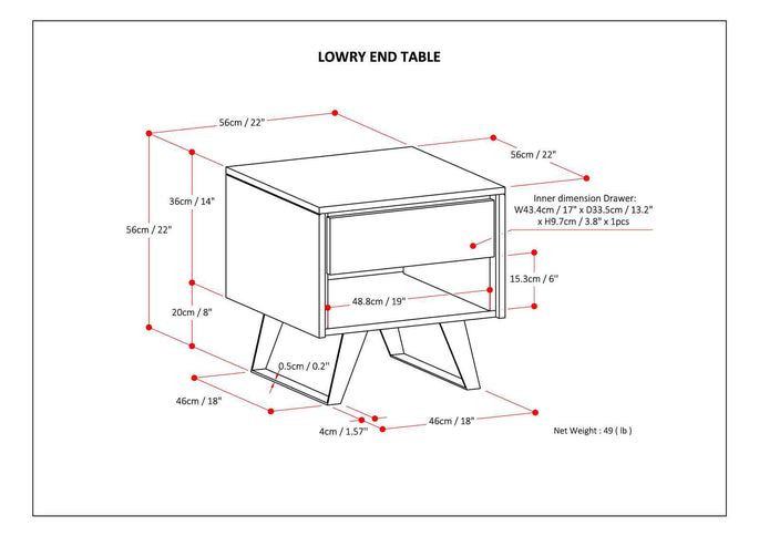 Lowry - Handcrafted End Table