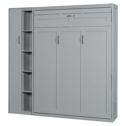 Murphy Wall Bed With Shelves, Wardrobe And LED Lights