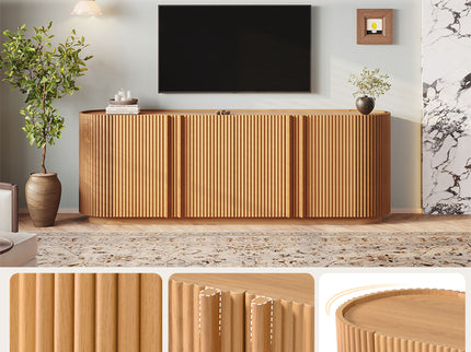 TV Stand With Fluted Tambour Style Door