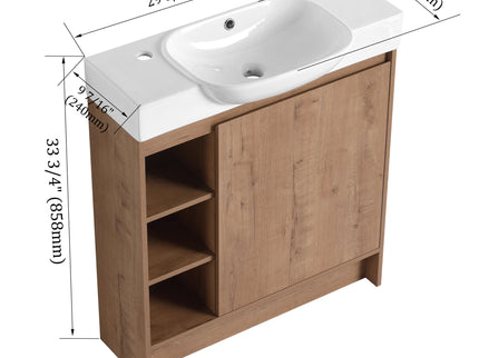 Sleek Design Freestanding Bathroom Vanity With Sink, Soft Close Door