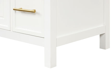 Modern Bathroom Vanity With Sink Top, 2 Doors And 3 Drawers