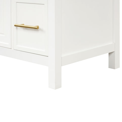 Modern Bathroom Vanity With Sink Top, 2 Doors And 3 Drawers