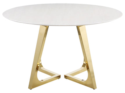 Imani - Round Marble Dining Table - Gold