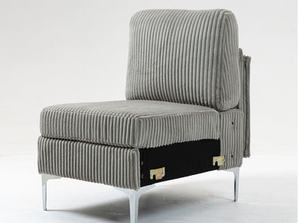 Single Couch Modular Armless Accent Chair With Back Cushion