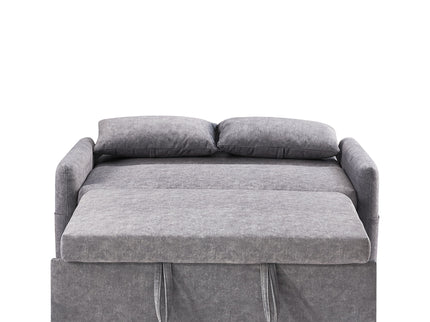 Pull Out Sleep Sofa Bed Loveseats Sofa Couch With Adjsutable Backrest, Storage Pockets, 2 Soft Pillows, USB Ports For Living Room, Bedroom, Apartment, Office