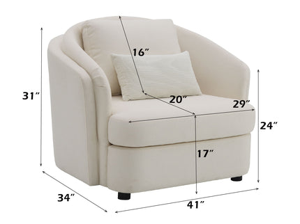 Mariko - 3 Piece Living Room Set Sofa Loveseat Chair - Beige
