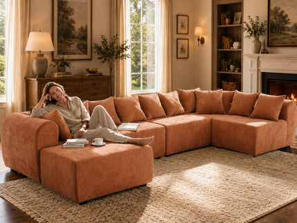 8 Seater U-Shaped Couch With Ottoman