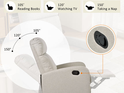 Modern Recliner Manual, Home Theater Chair With Adjustable Backrest