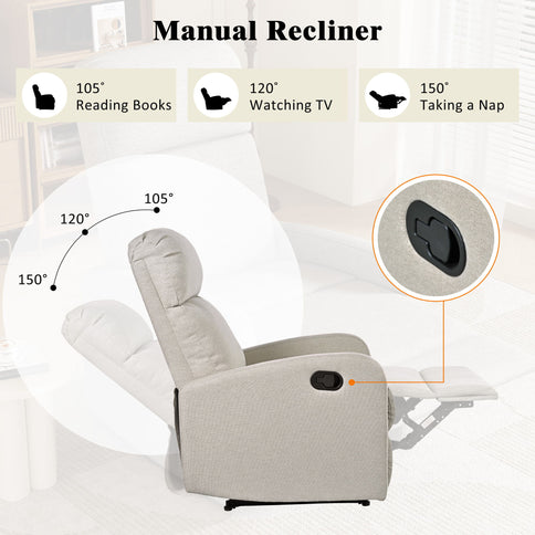 Modern Recliner Manual, Home Theater Chair With Adjustable Backrest