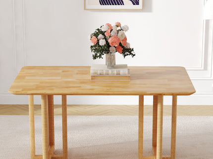 Dining Table With Imitation Rattan Design For Dining Room