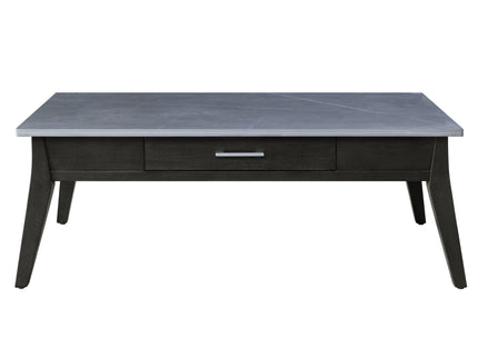 Zemocryss - Sintered Stone Top Coffee Table - Dark Brown / Gray