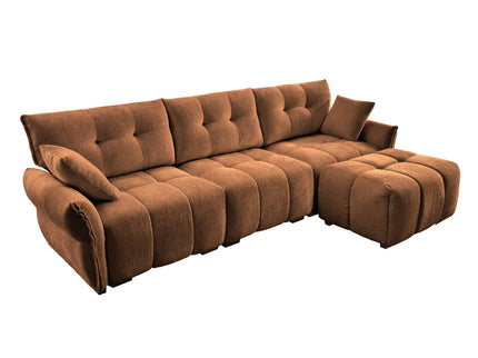 Sofa Set With Ottoman And Pillows, Textured, High Resilience Cushions
