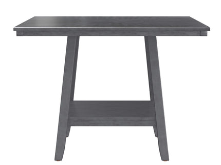 Counter Height Dining Table With Tapered Base And Lazy Susan - Gray