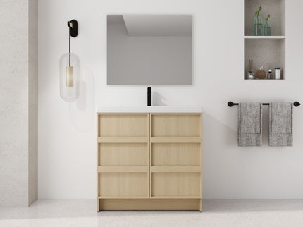 Freestanding Bathroom Vanity With Sink & 2 Soft Close Cabinet Doors