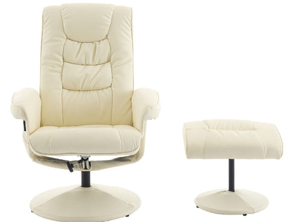 Recliner Chair With Ottoman, 360° Swivel Massage Lounge Chair With 5-Point Vibration & Heated Seat