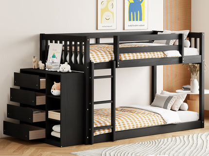 Bunk Bed With 4 Drawers And 3 Shelves