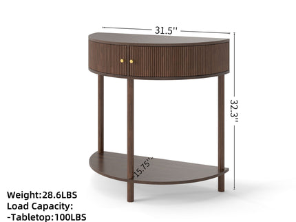 Demi Lune - Console Table With 2 Storage Drawers