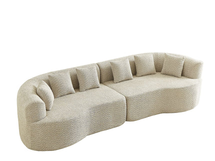 Curved Sectional Sofa With 6 Pillows