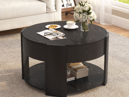 Round Lift Top Coffee Table With Hidden Storage