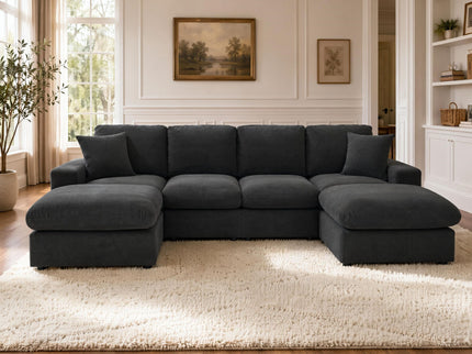 Sectional With 2 Ottomans