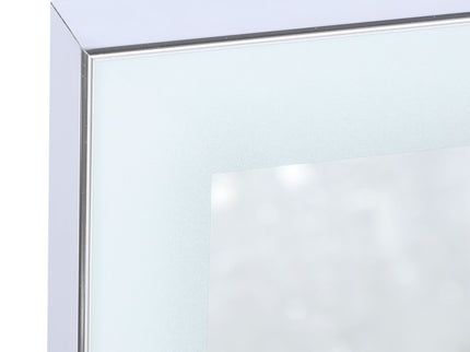 Modern LED Bathroom Vanity Mirror With Aluminum Frame, 45° Beveled Lights, Anti Fog - Silver