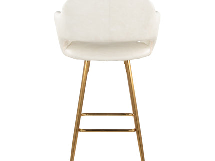 Margarite - Contemporary Fixed Height Counter Stool With Footrest (Set of 2) With Square