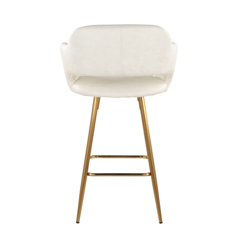 Margarite - Contemporary Fixed Height Counter Stool With Footrest (Set of 2) With Square
