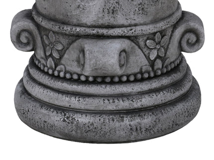 Outdoor End Table, Round Side Table For Patio And Garden - Antique Gray