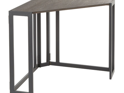 Roman - Industrial Corner Desk - Black / Espresso
