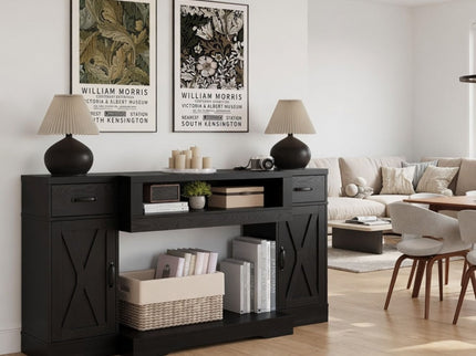 TV Stand With Adjustable Shelves & Double Doors