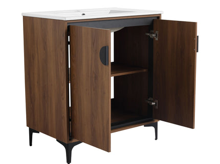 Modern Bathroom Vanity With Top Sink, Engineered Wood Storage Cabinet