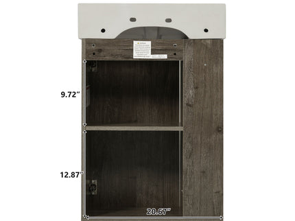 Bathroom Vanity With Sink, Freestanding Wood Grain Cabinet With Storage