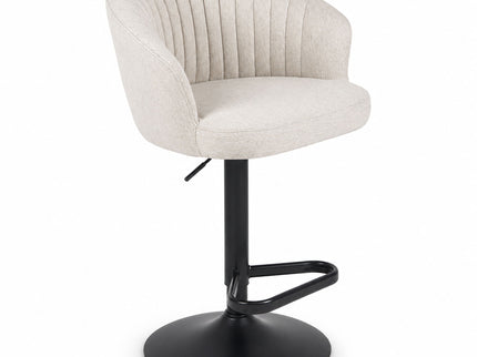Adjustable Swivel Bar Stool With Upholstered Seat - Beige
