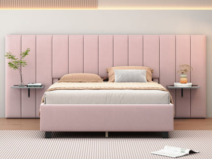 Upholstered Platform Bed With Big Headboard