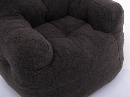 Soft Teddy Fabric Tufted Foam Bean Bag Chair With Teddy Fabric