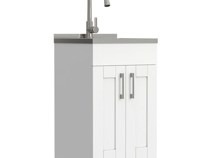 Modern Shaker All-In-One Laundry Utility Sink And Cabinet With Pull-Out Faucet