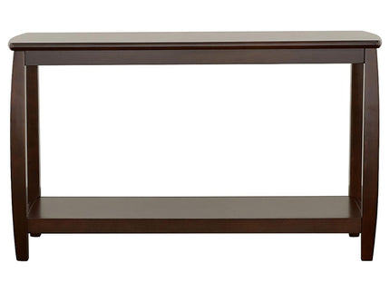 Rectangular Sofa Table With Double Shelf - Brown