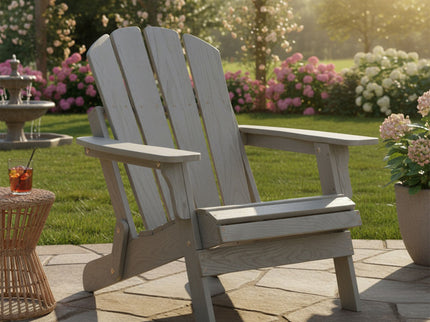 Oversize Outdoor Folding Adirondack Chair - Gray