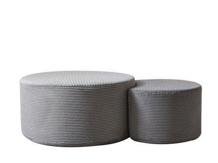 Modern Upholstered Round Coffee Table For Living Room (Set of 2)