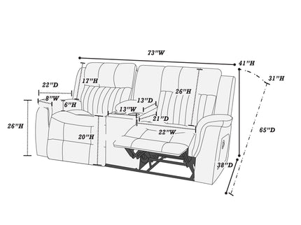 Contemporary Living Room Set, Horizontal And Vertical Tufting