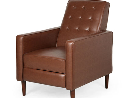 Mid-Century Modern Recliner With Button Tufted Waffle Stitch