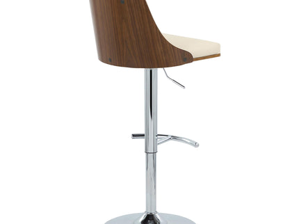 Gianna - Mid Century Modern Adjustable Barstool With Swivel With Rounded T Footrest (Set of 2)