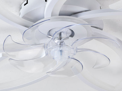 30" Flower 6 Speed Ceiling Fan With Remote Controlled LED Lights, Low Profile Flush Mount Fan