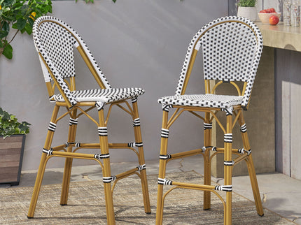 Outdoor Pe Rattan French Barstool Set