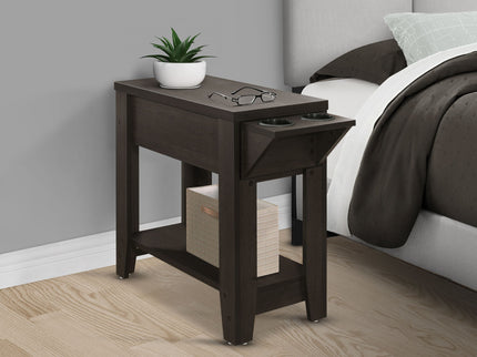 Accent Side Table, Storage, Lamp, Transitional Space-Saving Design